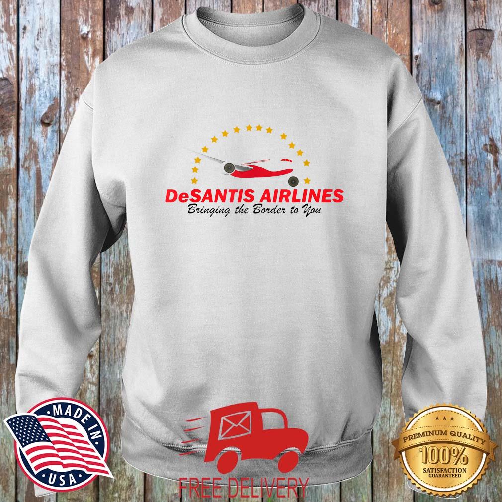 DeSantis Airlines Bringing The Border To You Usa Flag T-Shirt MockupHR sweater trang