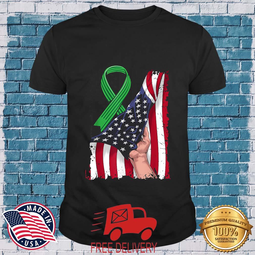 Kidney Disease Awareness American Flag Green Ribbon Shirt
