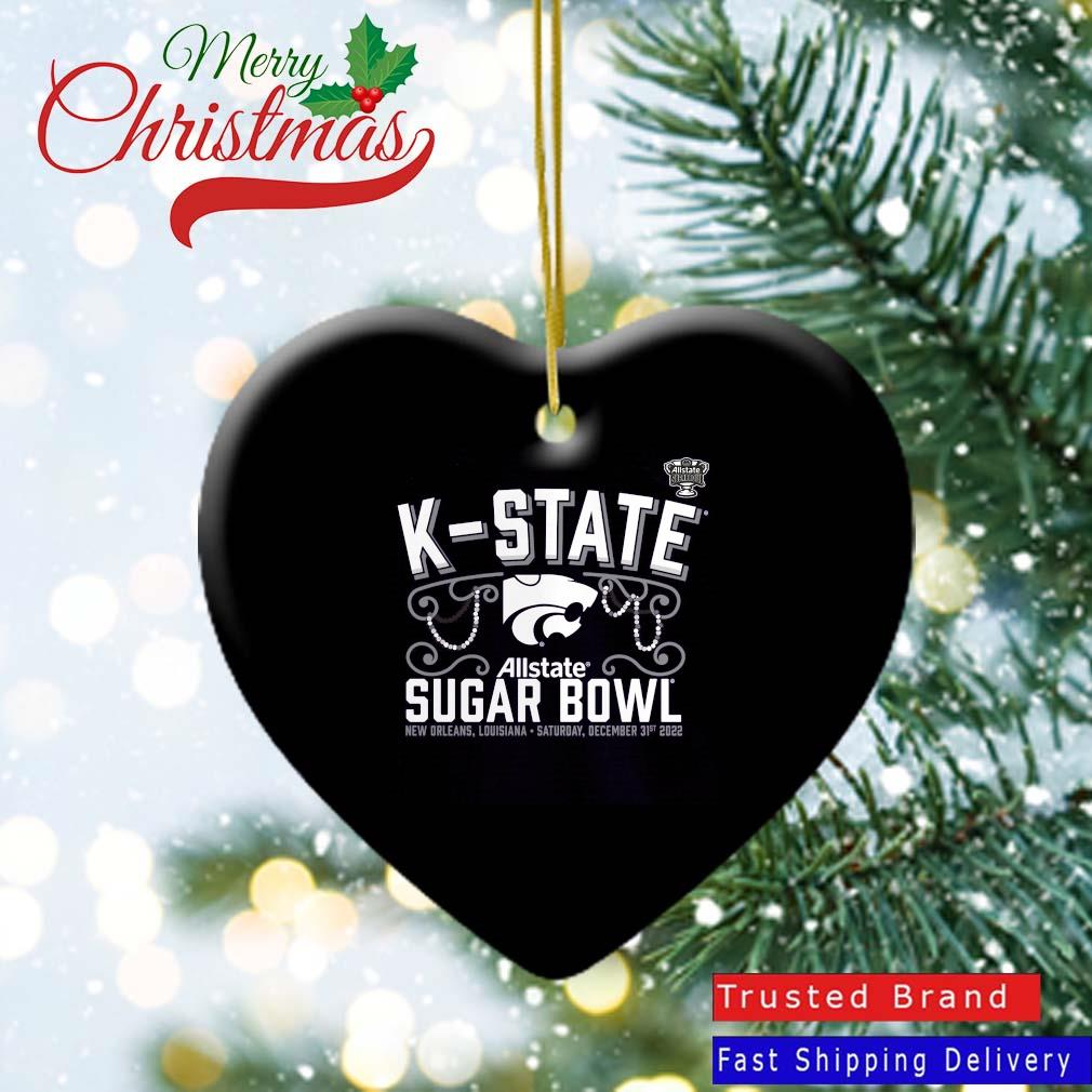 Kansas State Wildcats 2022 Sugar Bowl Gameday Stadium T-Ornament Heart
