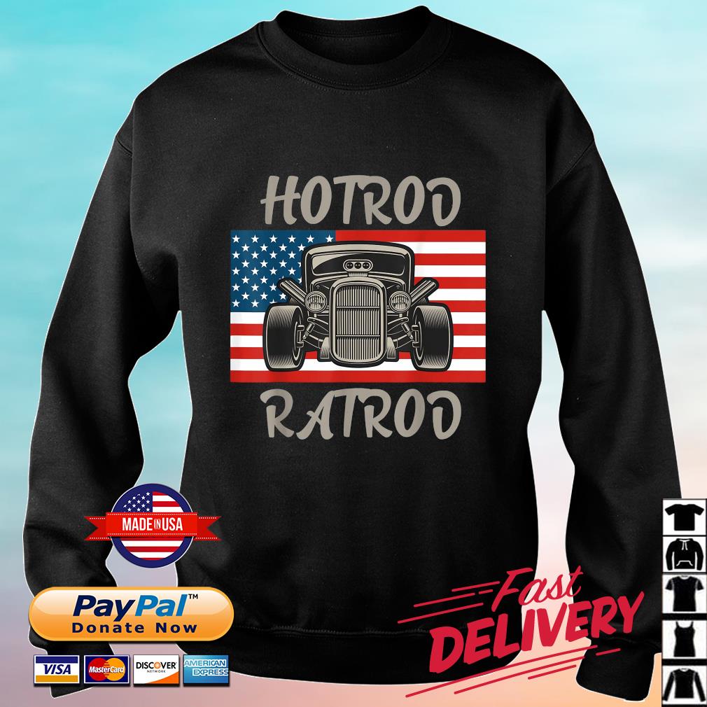 Hot Rod Muscle American Flag Antique Shirt sweater